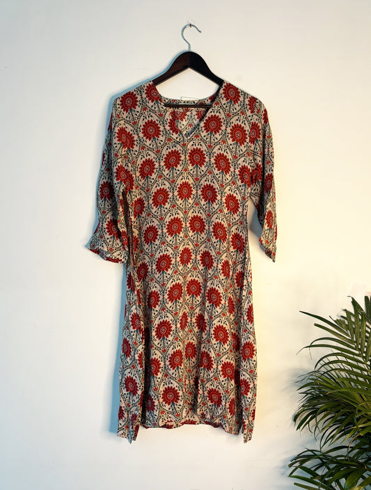 trueBrowns Print Muslin Kurta | Swadesiicart