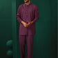 trueBrowns Men's Purple Dobby Co-ord Set - Swadesiicart