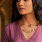 trueBrowns Gold-Polished Floral Necklace | Swadesiicart