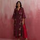 trueBrowns Purple Viscose Silk Kurta Set | Swadesiicart