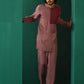 trueBrowns Men's Light Mauve Silk Co-ord Set - Swadesiicart