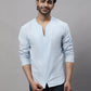 Even Apparels Blue Pure Cotton Open Neck Kurta | Swadesiicart