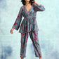 trueBrowns Grey Printed Velvet Co-Ord Set - Swadesiicart
