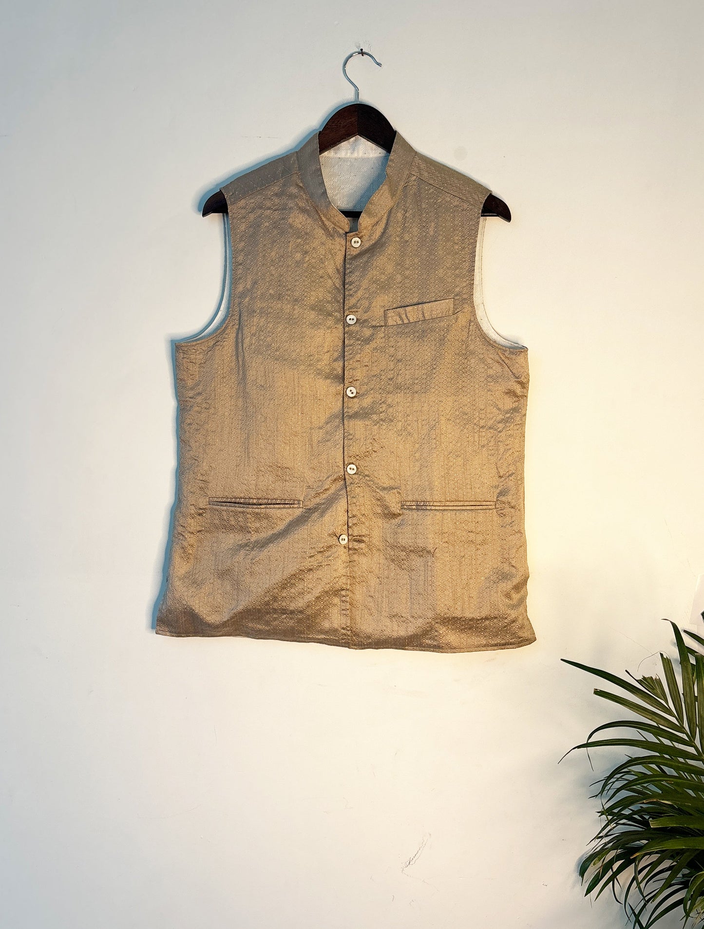 trueBrowns Beige Straight Men's Jacket | Swadesiicart