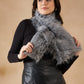 InWeave Women's Light Grey Faux Fur Neck Warmer - Swadesiicart