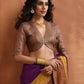 trueBrowns Brown Gold Metallic Blouse | Swadesiicart