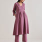 trueBrowns Orchid Overlap Pleat Kurta Pant Set | Swadesiicart