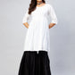 InWeave Women's Cream Short Anarkali Kurta - Swadesiicart