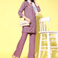 InWeave Women's Mauve Coord Set With White Butterfly Scarf - Swadesiicart