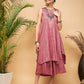 InWeave Women's Wine Lurex Short Pallazo Kurta Set - Swadesiicart