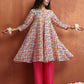 trueBrowns Off White Print Flared Anarkali Kurta Co-ord Set - Swadesiicart