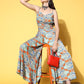 InWeave Women's Blue Orange Paisley Print Coord Set - Swadesiicart