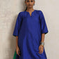 trueBrowns Blue Silk Kurta Co-ord Set - Swadesiicart