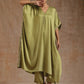 trueBrowns Light Green Modal Satin Kaftan Kurta Set | Relove | Swadesiicart
