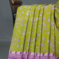 Block Print Apple Green Coloured Mulmul Cotton Saree By Gayathri Reddy Designer Studio | Swadesiicart