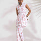 trueBrowns White Cotton Print Tie-up Top & Pants Co-ord Set - Swadesiicart