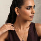 trueBrowns Gold Tone Pink Stone Pendant Set - Swadesiicart