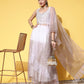 Ahalyaa White & Gold-Toned Printed Ready to Wear Lehenga & Blouse With Dupatta | Swadesiicart