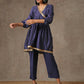 trueBrowns Blue Bandhani Printed Silk Co-Ord Set - Swadesiicart