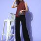InWeave Women's Maroon Lurex Tie Up Top - Swadesiicart