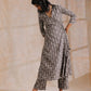 trueBrowns Clay Dabu Geometric Print Cotton Angrakha Kurta Pant Set | Swadesiicart
