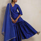 trueBrowns Electric Blue Sharara Dupatta Set | Swadesiicart