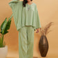InWeave Women's Sage Green Kantha Boho Full Sleeve Coord Set - Swadesiicart