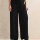 trueBrowns Black Woollen Flared Pants | Swadesiicart