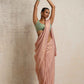 trueBrowns Pink Gold Metallic Ready To Wear Saree | Swadesiicart