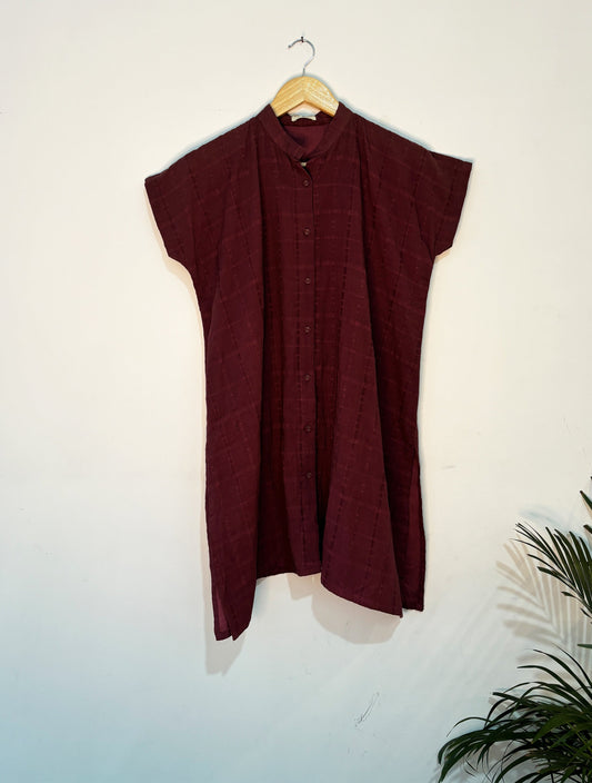 trueBrowns Purple Dobby Co-ord Set - Swadesiicart