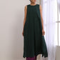 trueBrowns Dark Green Dobby Sleeveless Kurta Pant Set | Swadesiicart