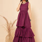 InWeave Women's Purple Lace Work Double Layer Sharara Set - Swadesiicart