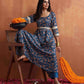 trueBrowns Blue Print Straight Kurta Set | Swadesiicart
