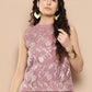 InWeave Women's Mauve Brocade Halter Top - Swadesiicart