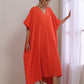 trueBrowns Orange Dobby Panel Kaftan Dress | Swadesiicart