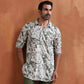 trueBrowns Men's Off White Printed Short Kurta | Swadesiicart