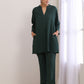 trueBrowns Dark Green Dobby Relaxed Fit Co-Ord Set - Swadesiicart