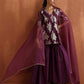 trueBrowns Purple Metallic Sharara Dupatta Set | Swadesiicart