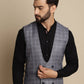 Even Apparels Men's Grey Double Breast Waistcoat | Swadesiicart