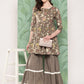 InWeave Women's Olive Shade Tropical Sharara Set - Swadesiicart