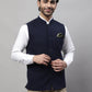 Even Apparels Men's Blue Pure Wool Nehru Jacket | Swadesiicart