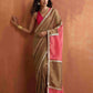 trueBrowns Bronze Tissue Ready To Wear Saree | Swadesiicart