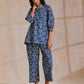 trueBrowns Indigo Dabu Overall Print Cotton Baggy Sleeve Co-Ord Set - Swadesiicart