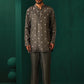 trueBrowns Men's Grey Diamond Viscose Silk Co-ord Set - Swadesiicart