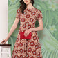 InWeave Women's Maroon Square Dress - Swadesiicart