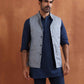 trueBrowns Men's Blue Chanderi Reversible Nehru Jacket | Swadesiicart