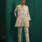 trueBrowns Blue Floral Cotton Printed Relaxed Co-ord Set - Swadesiicart