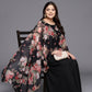 Ahalyaa Plus Size Boat Neck Maxi Ethnic Dress | Swadesiicart