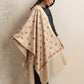 trueBrowns Beige Geometric Embroidered Woollen Stole | Swadesiicart