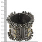 Tehzeeb Creations Women's Silver Colour Oxidised Bangle With Kundan - Swadesiicart